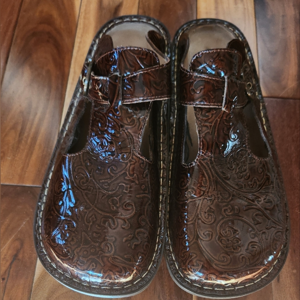 Alegria Brown Mules with Buckle Size 42
